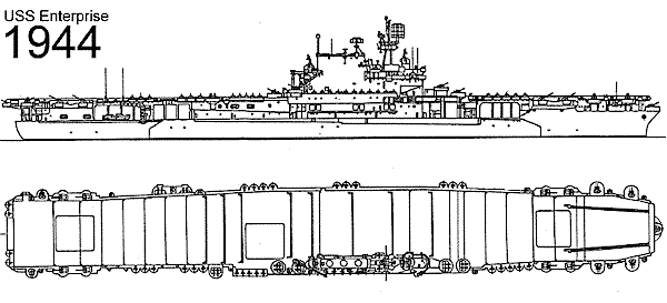 View of CV-6 in 1944