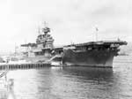 Enterprise CV-6 in Pearl Harbor, probably in early April 1942.