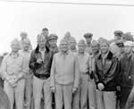 Then-Vice Admiral William F. Halsey and his staff aboard flagship Enterprise CV-6, early 1942.