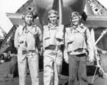 LT Russell F. Kippen (center) and his VT-10 air crew, in spring 1944.