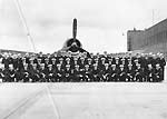 Fighting Squadron 20 officers photographed at NAS San Diego, CA, in February 1944.