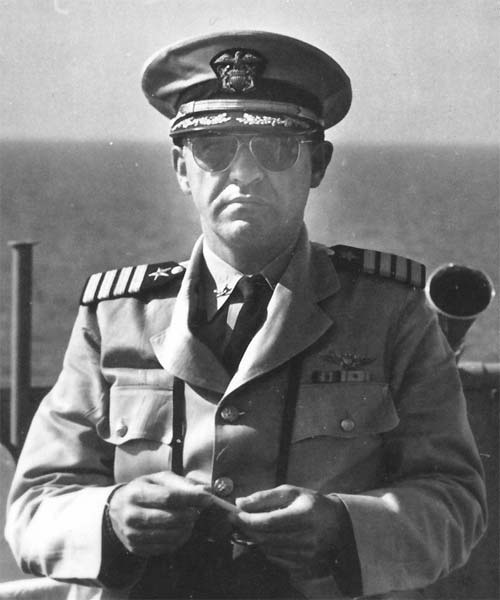 Captain Grover B. H. Hall, USN, commanded Enterprise CV-6 from 14 Dec. 1944 to 25 Sep. 1945.